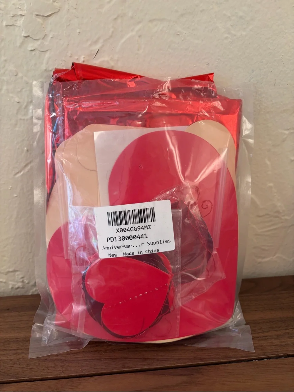 Valentine Red 'Love' Party Banner and Hearts Decoration